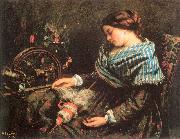 Courbet, Gustave The Sleeping Spinner oil on canvas